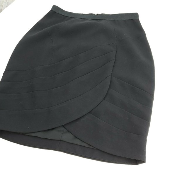 Tracy Reese Womens Black Back Zip Short Wrap Straight And Pencil Skirt Size 6 - Picture 3 of 12